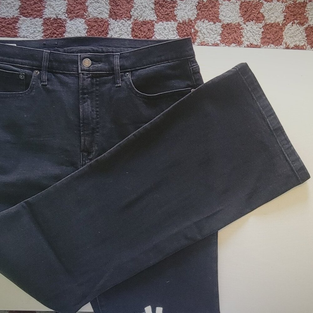 GAP Women's High Rise Flare Jeans Black 33r | 16 Washwell
